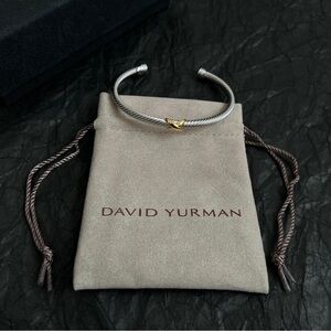 David Yurman Two-Tone Cable Cuff Bracelet - Silver & Gold Accent
